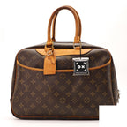 Louis Vuitton Deauville Bag Handbag Brown Name — view 2