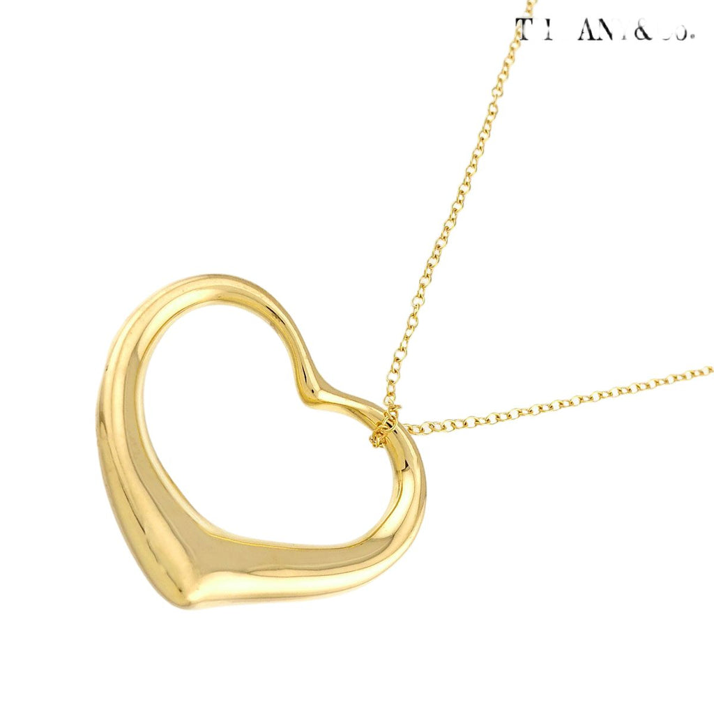 Tiffany & Co Open Heart 35.7 Long Necklace 76 cm 18k YG Yellow Gold