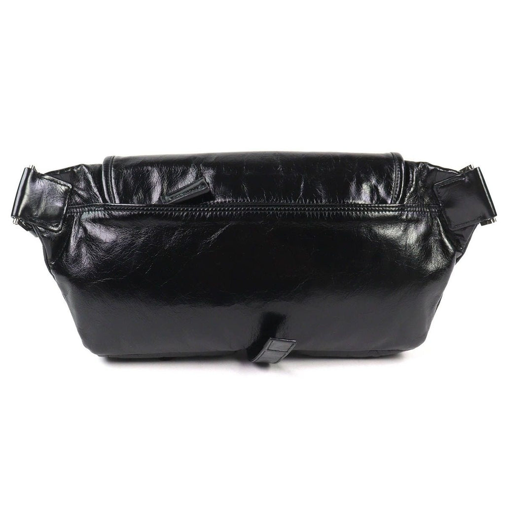 Prada Triangle Logo Leather Shoulder Bag Black Recommended — view 3