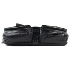 Prada Triangle Logo Leather Shoulder Bag Black Recommended — view 5