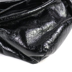 Prada Triangle Logo Leather Shoulder Bag Black Recommended — view 6