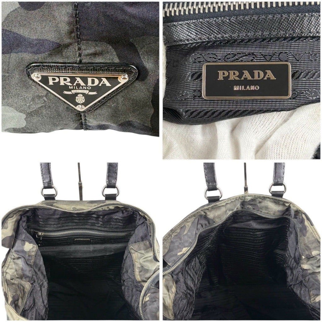 Prada 2-Way Tote Shoulder Bag Dragon Sword Camouflage Pattern — view 8