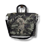Prada 2-Way Tote Shoulder Bag Dragon Sword Camouflage Pattern