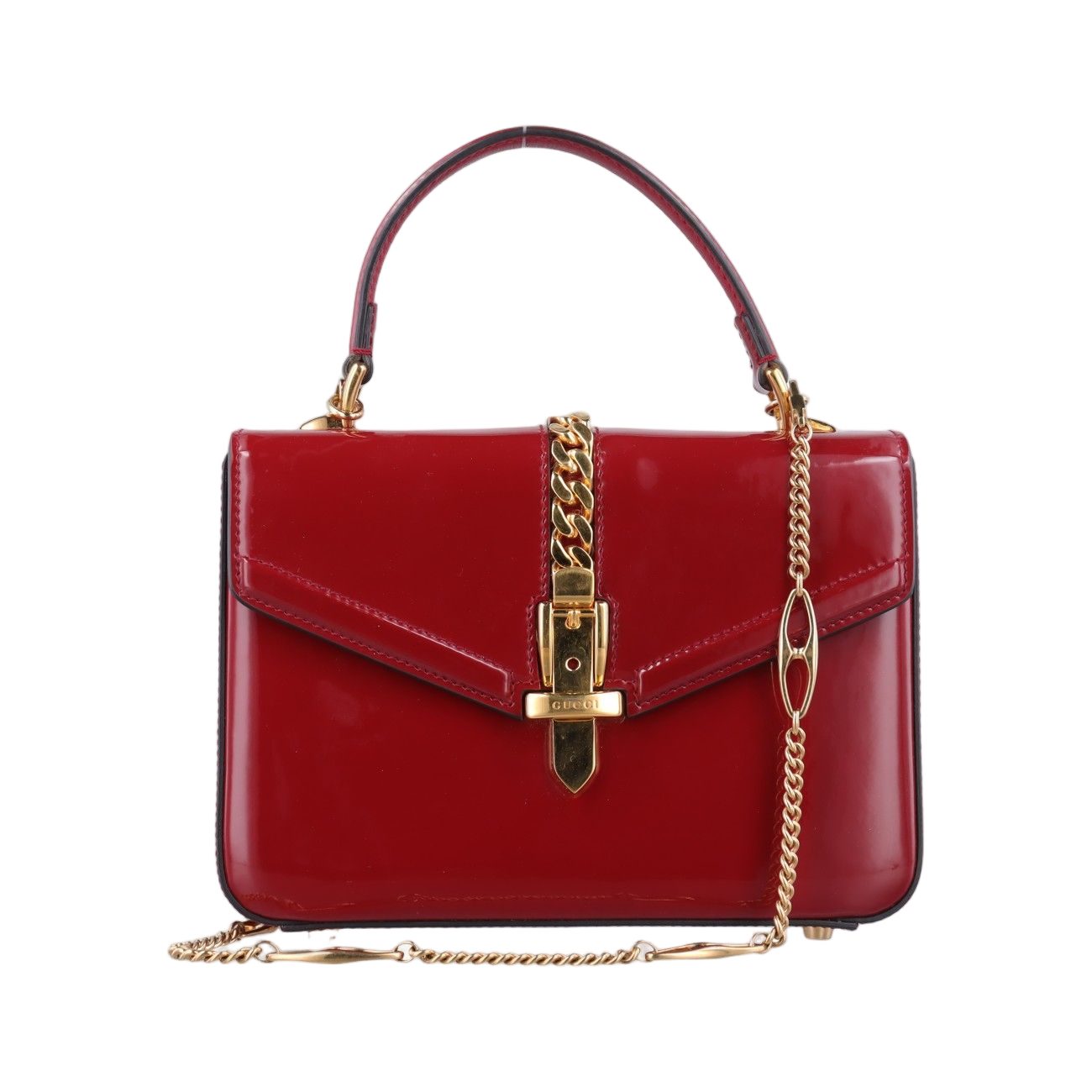 Gucci Sylvie Red Patent Shoulder