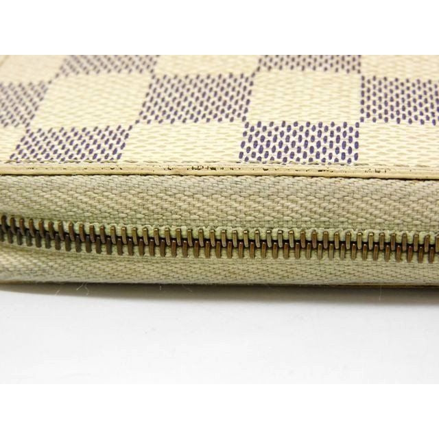 Louis Vuitton Coin Case Sn1018 Zippy Purse Damier Azur White — view 4