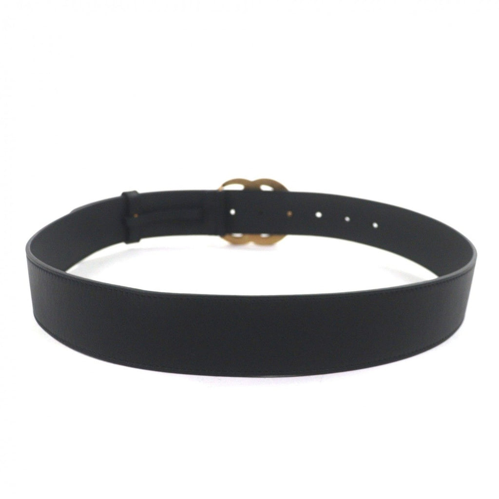 Gucci Double Wide Belt Leather GG Marmont Buckle Black Gold — view 4