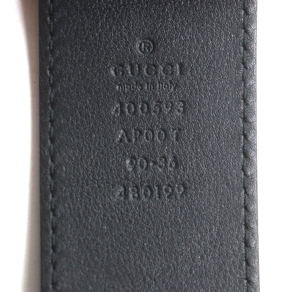Gucci Double Wide Belt Leather GG Marmont Buckle Black Gold — view 7