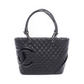 Chanel Tote Cambon Line Large Black Leather Patent