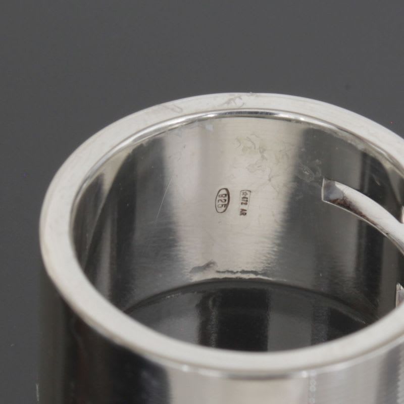 Gucci Wide Logo Ring No 14 Silver 925 E1183 — view 5