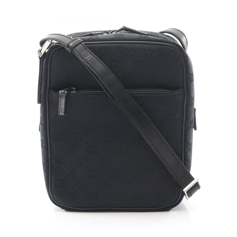Gucci Shoulder Bag GG Canvas 018.1612 Black Leather