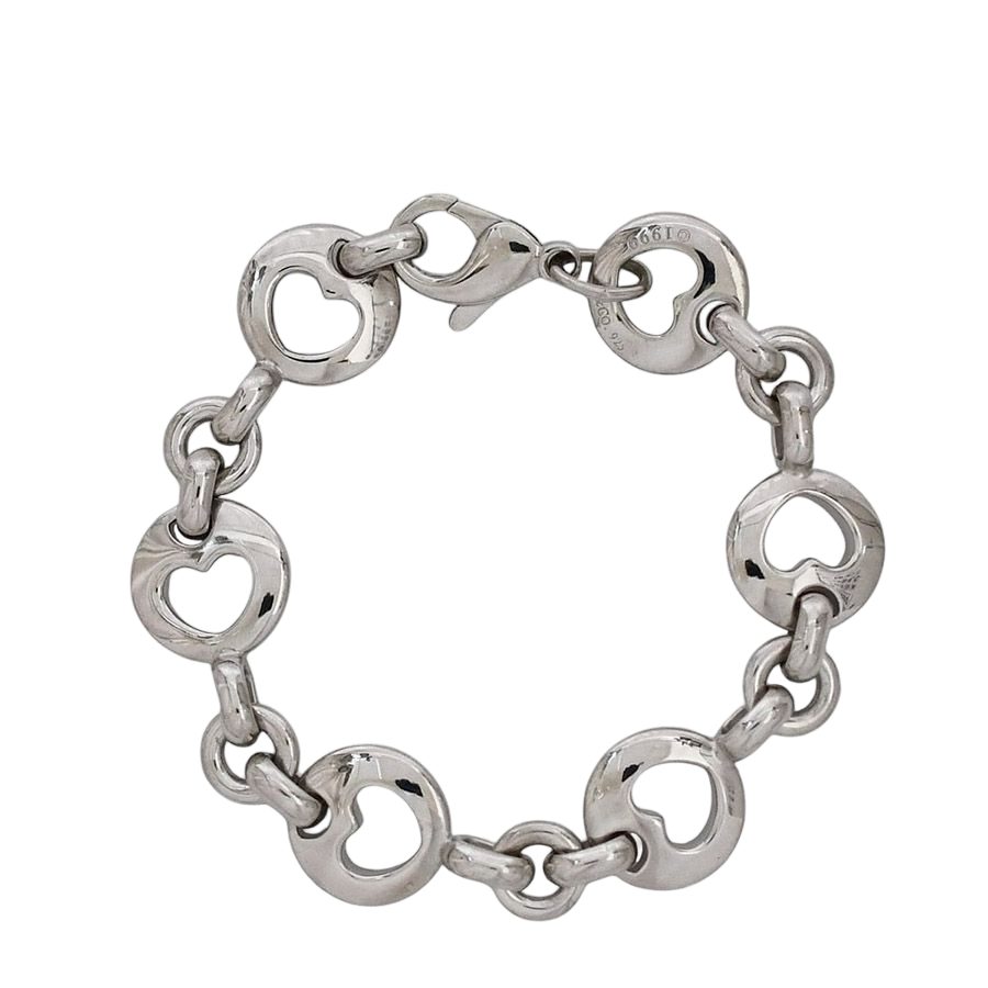 Tiffany & Co Heart Bracelet Silver Polished 925 Sterling