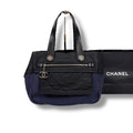 Chanel Paris Biarritz Mini Tote Shoulder Bag Navy Blue Black Bicolor