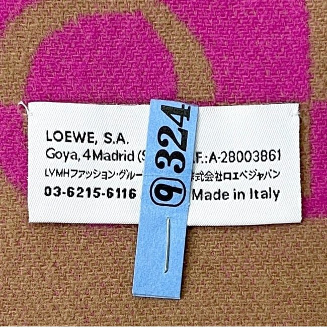 Loewe Muffler Beige Pink Cleaned Wool 90% Scarf — view 2