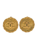 Chanel CC Logo Vintage Round Earrings