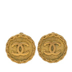 Chanel CC Logo Vintage Round Earrings