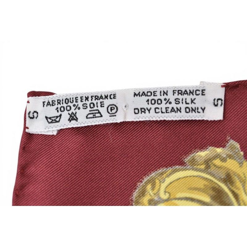 Hermes Scarf Carre 90 les Cles Key Pattern Silk Gold White Vintage — view 8