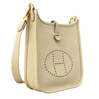 Hermes Shoulder Bag Evelyne TPM Taurillon Clemence Beton Gold — view 2