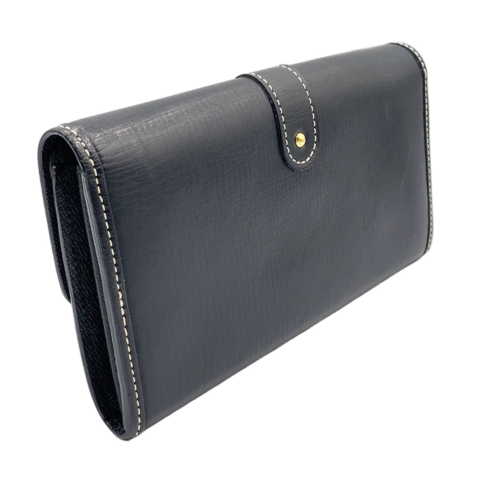 Louis Vuitton Portefeuille Sarah Cuir Utah Initials Leather Navy Wallet Gold — view 2