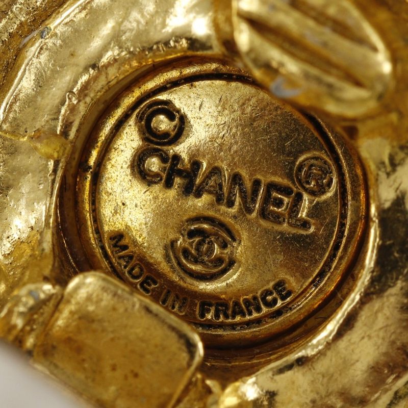 Chanel Vintage Gold Plated and Faux Pearl 29.8 g Earrings — view 6