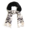 Gucci Scarf Shawl Silk Black Light Beige