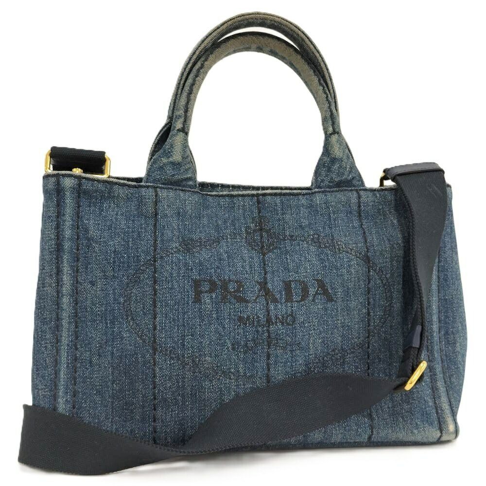 Prada Canapa Tote Denim Blue