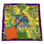 Hermes Carre 90 Mythiques Phoenix Silk Scarf Purple
