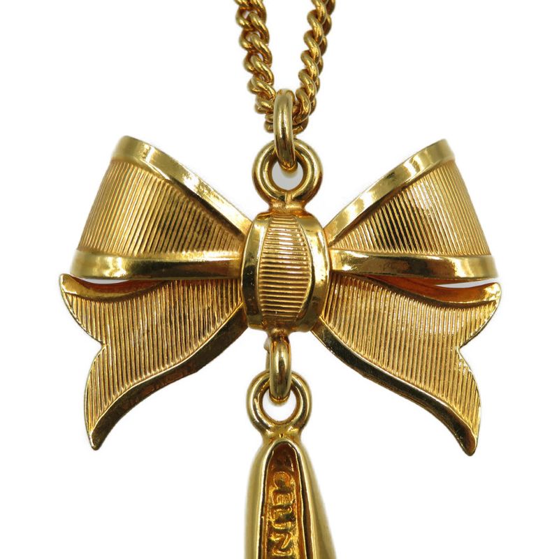 Celine Ribbon Pumps Metal Gold Necklace 0049 — view 5