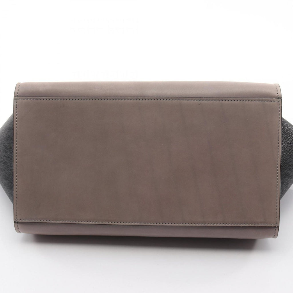 Celine Handbag Trapeze Small Navy Black Grey Leather Gray. — view 9