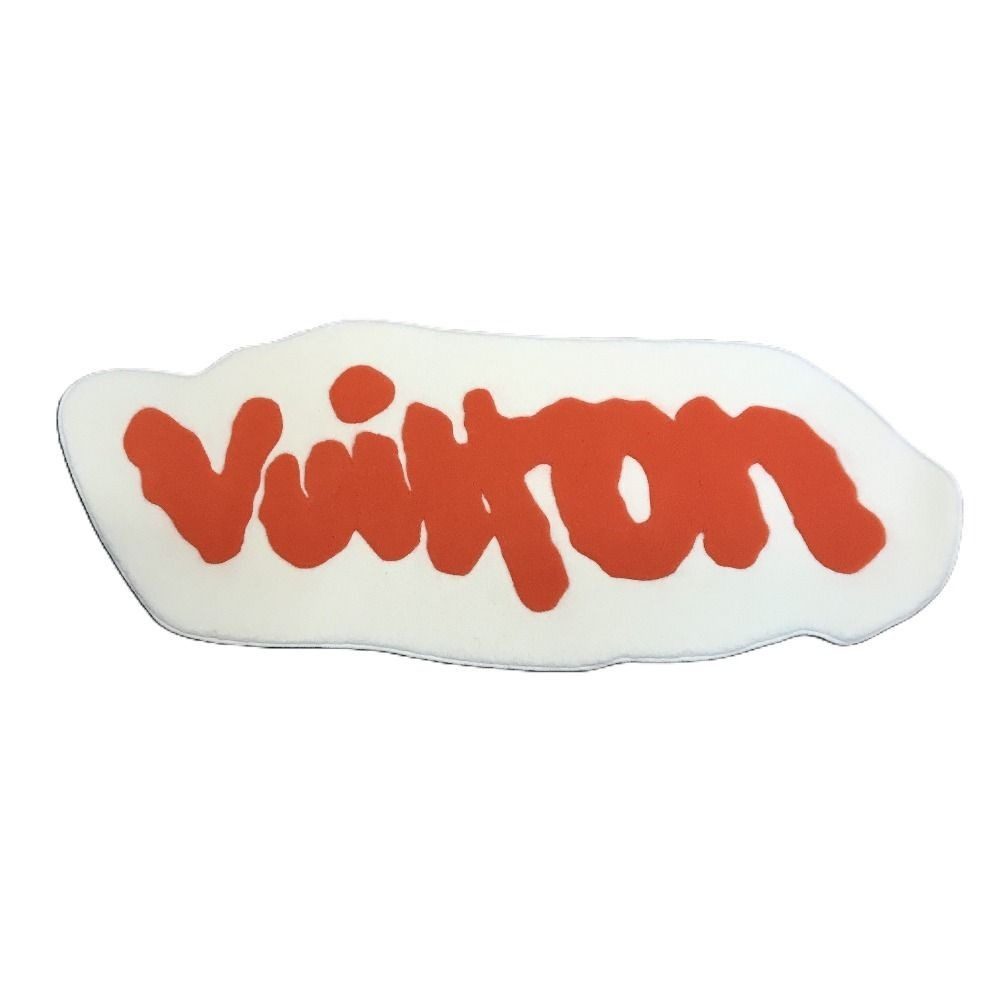 Louis Vuitton Object Logo Bicolor Rug Mat Carpet Wool White Shoulder Bag