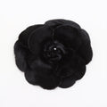 Chanel Camellia Fabric Corsage Brooch Black