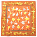 Hermes Carre 90 la Dance Silk Brown Scarf