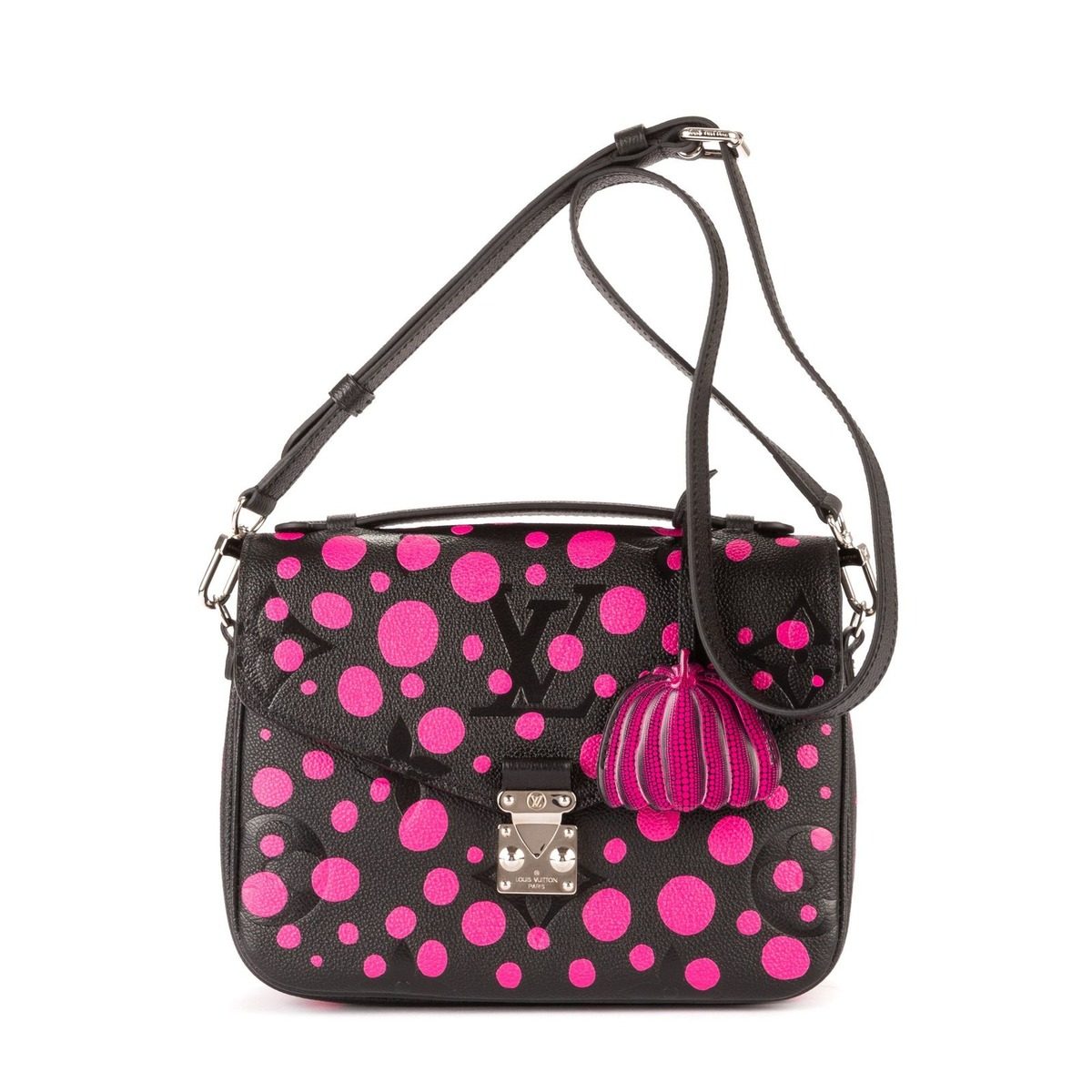 Louis Vuitton Limited Edition Yayoi Kusama Giant Pochette Metis Black Monogram