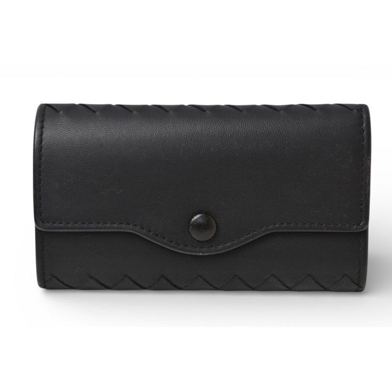 Bottega Veneta Key Case Key Ring Rows Intrecciato Nappa Black
