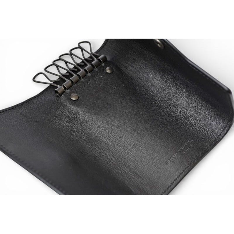 Bottega Veneta Key Case Key Ring Rows Intrecciato Nappa Black