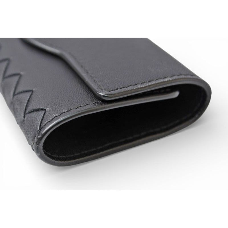 Bottega Veneta Key Case Key Ring Rows Intrecciato Nappa Black