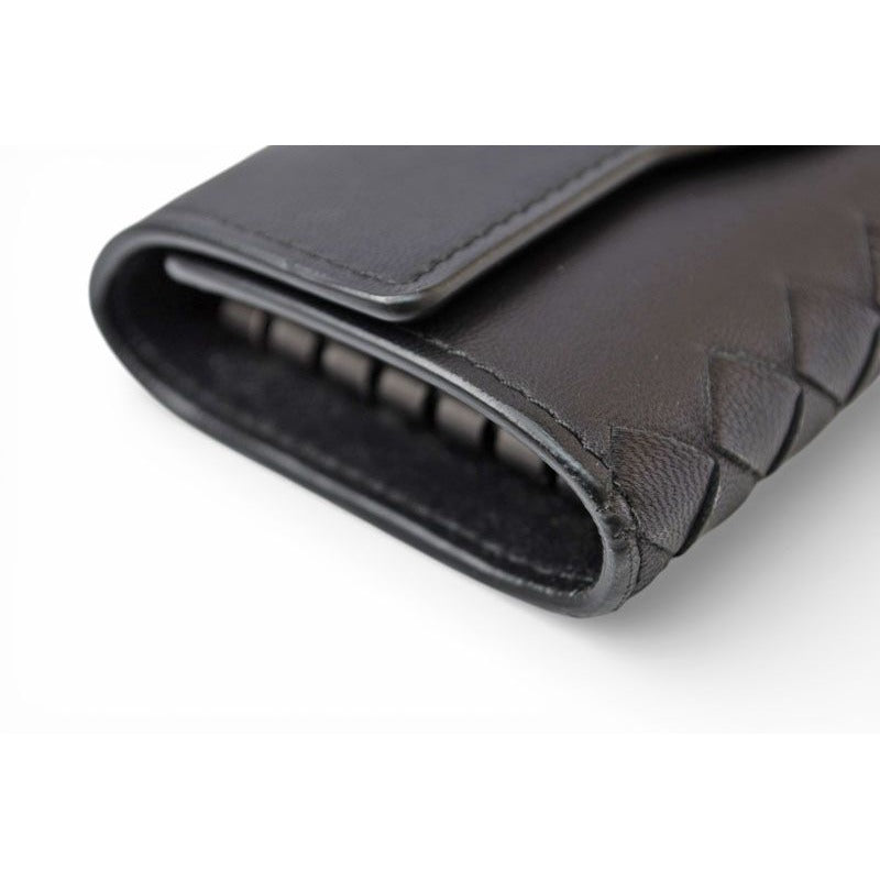 Bottega Veneta Key Case Key Ring Rows Intrecciato Nappa Black
