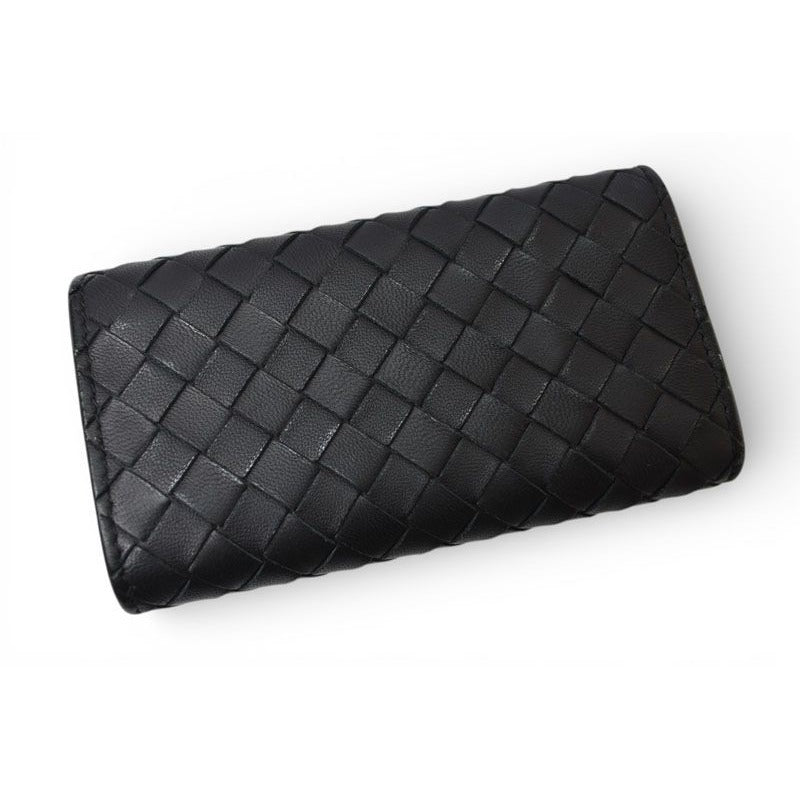 Bottega Veneta Key Case Key Ring Rows Intrecciato Nappa Black