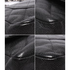 Chanel Chain Shoulder Bag Double Flap Silver Caviar Leather 16 Maxi Quilted 30 — view 5