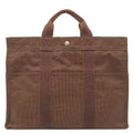 Hermes Tote Her Line MM Canvas Brown Silver