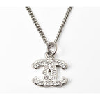 Chanel Coco Mark CC Rhinestone Silver White — view 2