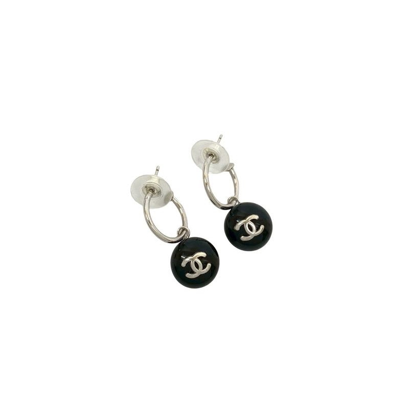 Chanel Coco Mark Motif Plastic Plated Earrings Accessories Small 99P — view 5