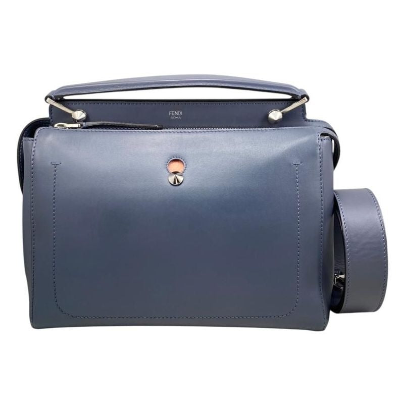 Fendi Shoulder Bag Dotcom 8 Bn293 Calf Leather Navy Blue Pink Beige