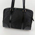 Prada Shoulder Bag Black Nylon Leather Vintage — view 3