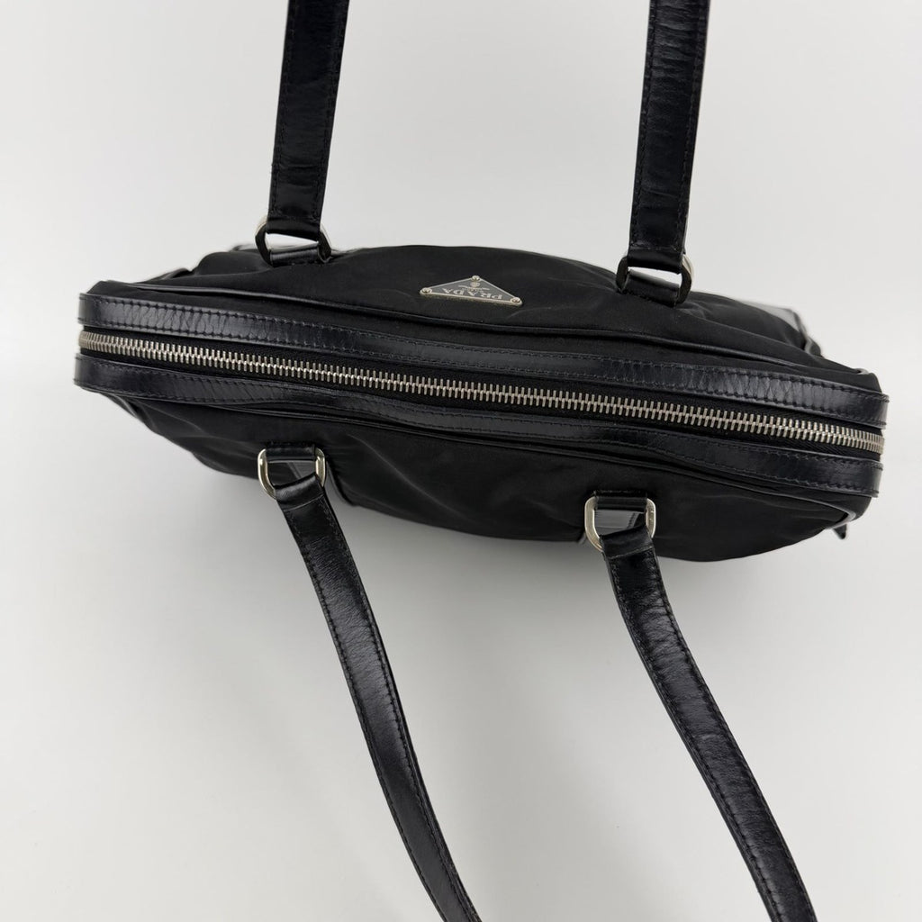 Prada Shoulder Bag Black Nylon Leather Vintage — view 6