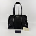 Prada Shoulder Bag Black Nylon Leather Vintage