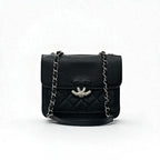 Chanel Bag Shoulder Caviar Leather Black Silver Quilted Half — view 2
