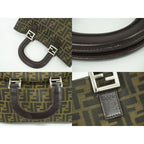 Fendi Zucca Tote Handbag Canvas Brown Bag — view 6