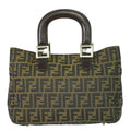 Fendi Zucca Tote Handbag Canvas Brown Bag