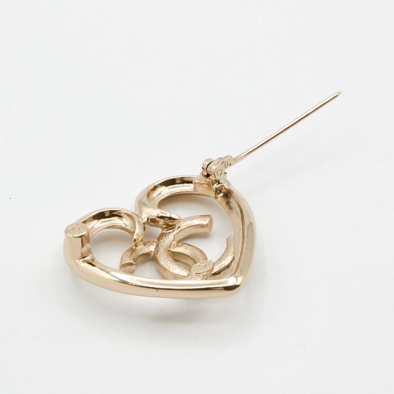 Chanel Brooch Corsage Gold Heart Coco Mark Rhinestone — view 5