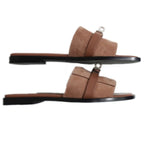 Hermes Julia Sandals Size 36 Pink Beige Kelly Buckle Leather — view 5